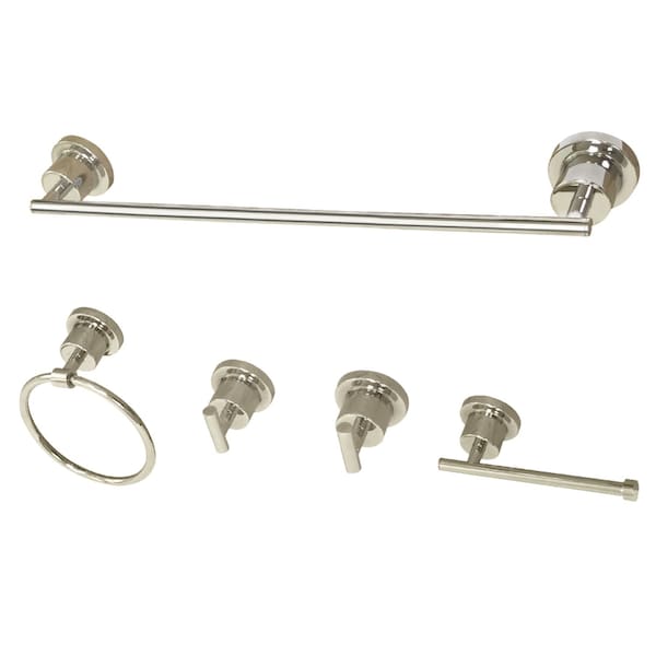BAH8212478PN Concord 5-Piece Bathroom Accessory Set, Polished Nickel